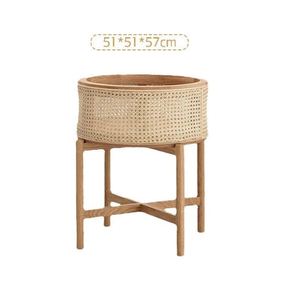 Kiyomi Rattan Ash Wood Bed Side Table