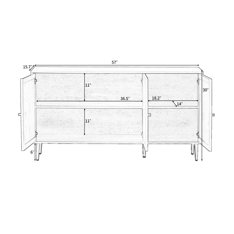 Toshiki - Minimalist Modern Rattan Cabinet