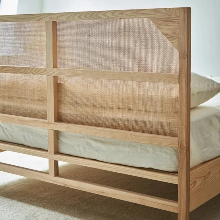 Watanabe - Ash Wood Rattan Bed