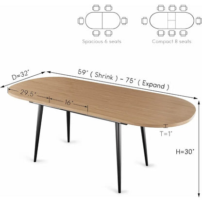 Koharu - Expandable Oval Wood Table